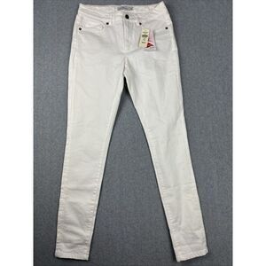 LL Bean Jeans Womens 4 White Premium Skinny Denim Stretch 5 Pocket Taper NWT $89